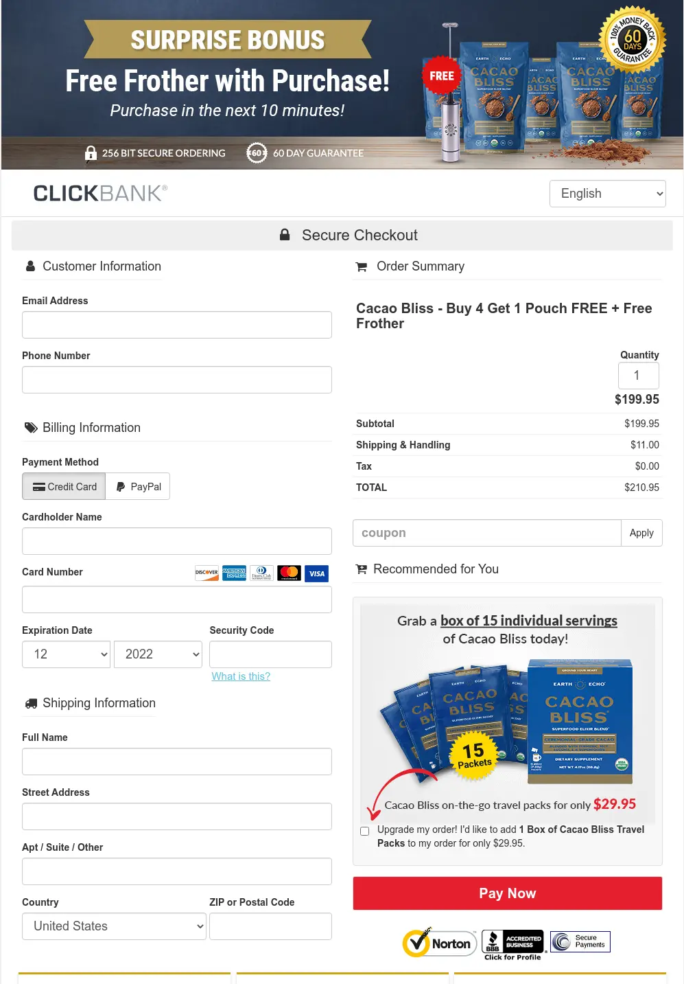 Cacao Bliss Cacao Bliss - Order Page